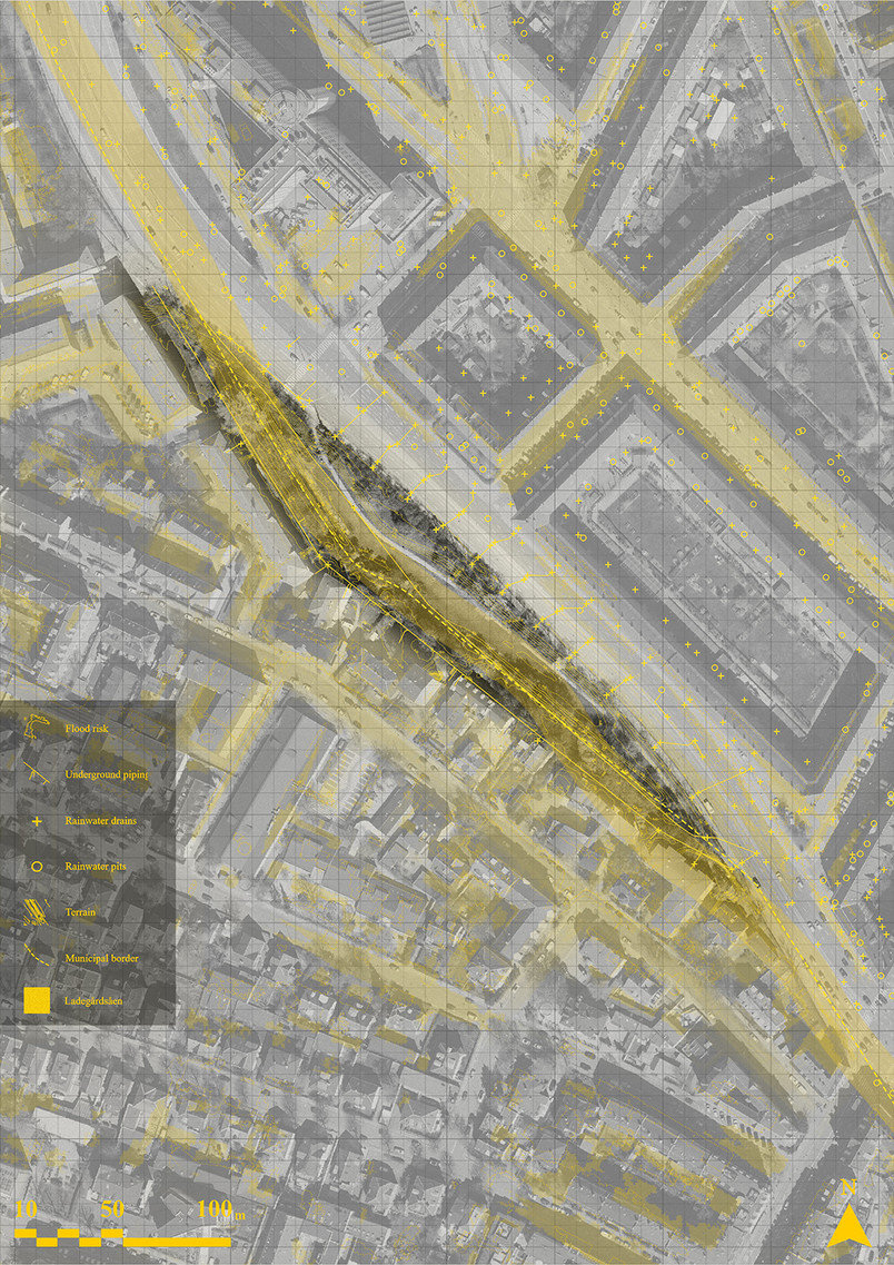 Thick map of the management infrastructures at the site of Ågadeparken
