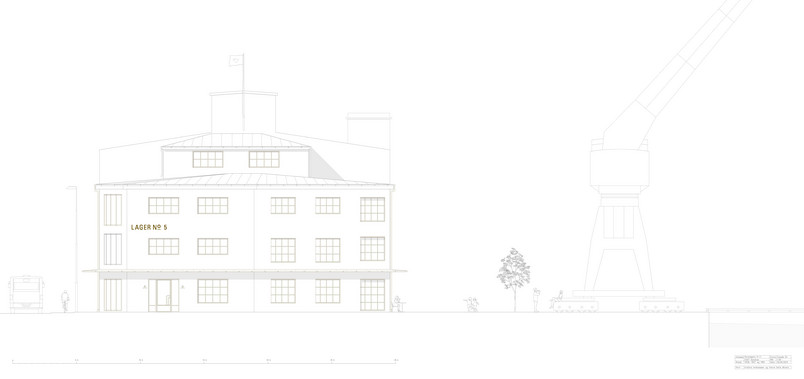 Sydvestlig facade 1:50