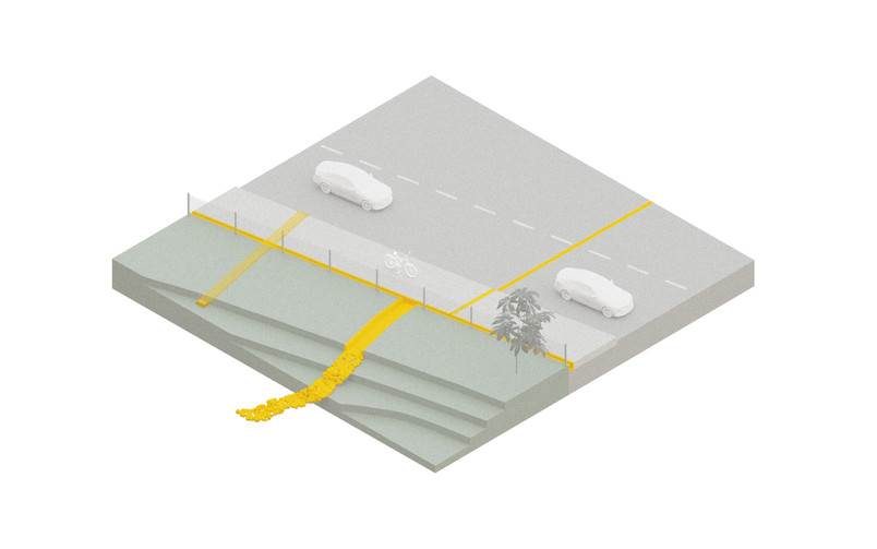 View of the reimagined scenario where the trench is employed as a managerial link