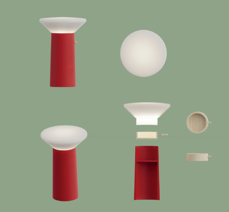Rendering af bordlampen som portable.