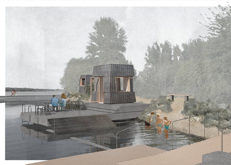 Visualisation of the Shallow Pool and Kiosk pavilion