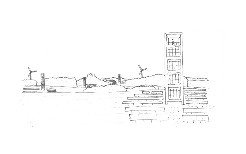Perspective of solar towers as landmarks