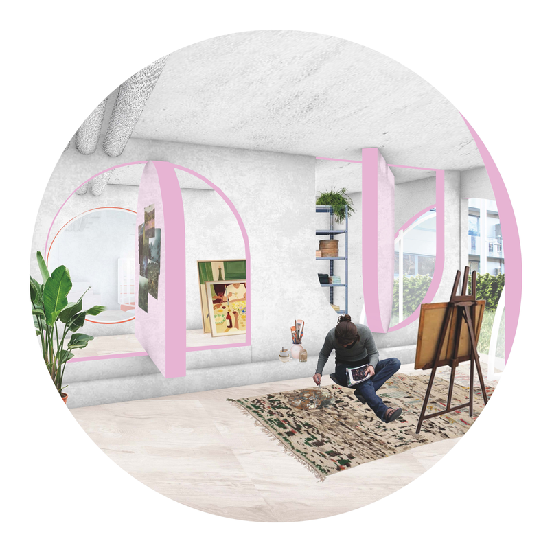 Flexible, shared spaces for atelier/hobby rooms