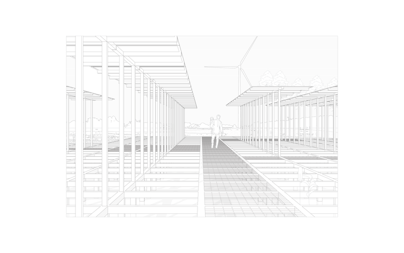 Perspective of a platform structure over a wetland