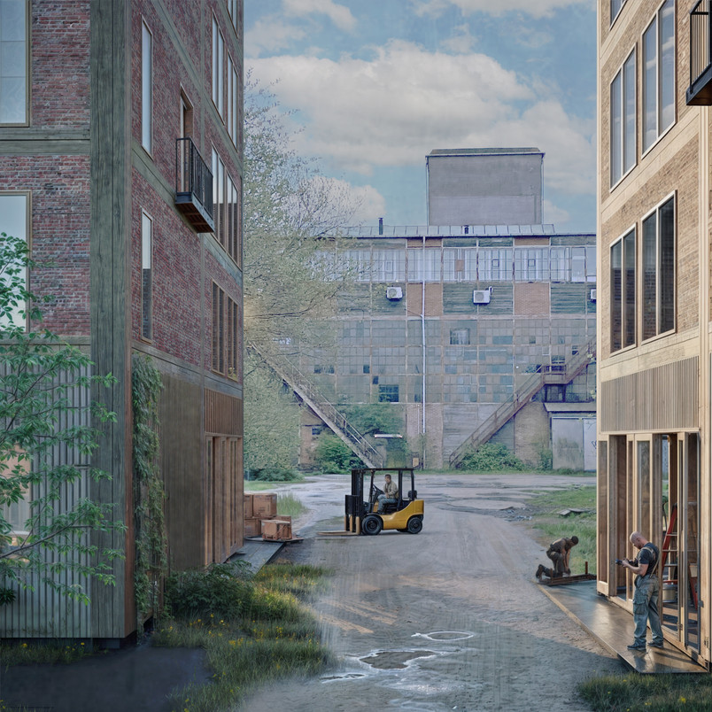 Workshops for small scale industry on groundfloor