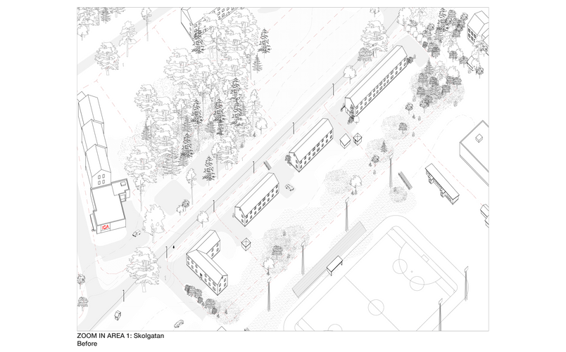 ZOOM IN AREA 1: Skolgatan Before