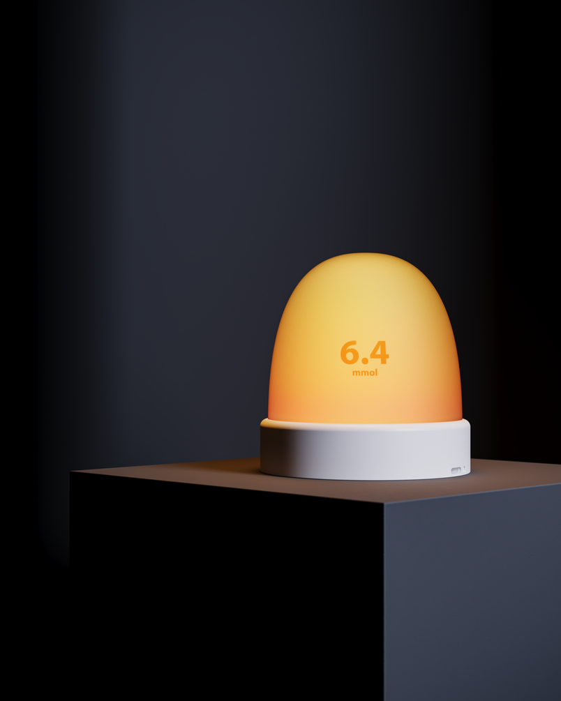 A night light showing in-range blood sugar.
