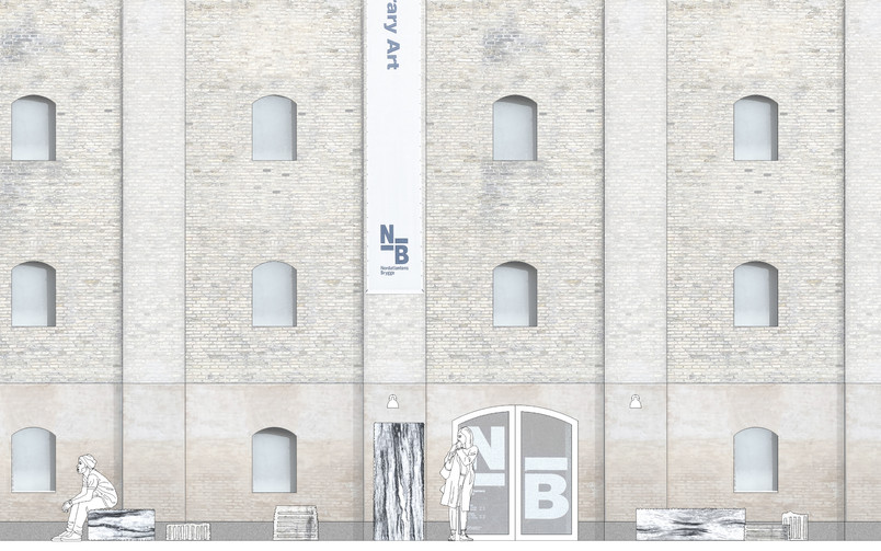 Elevation, marble blocks by the entrance to Nordatlantens Brygge