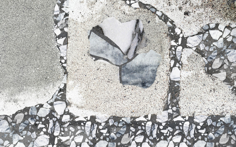 Terrazzo reparing the holes