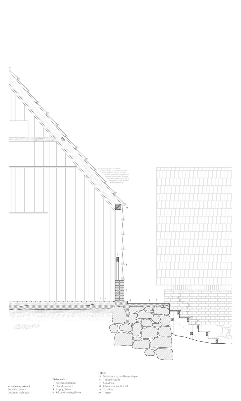 Detaljesnit - Væksthus (Fundamentet)
