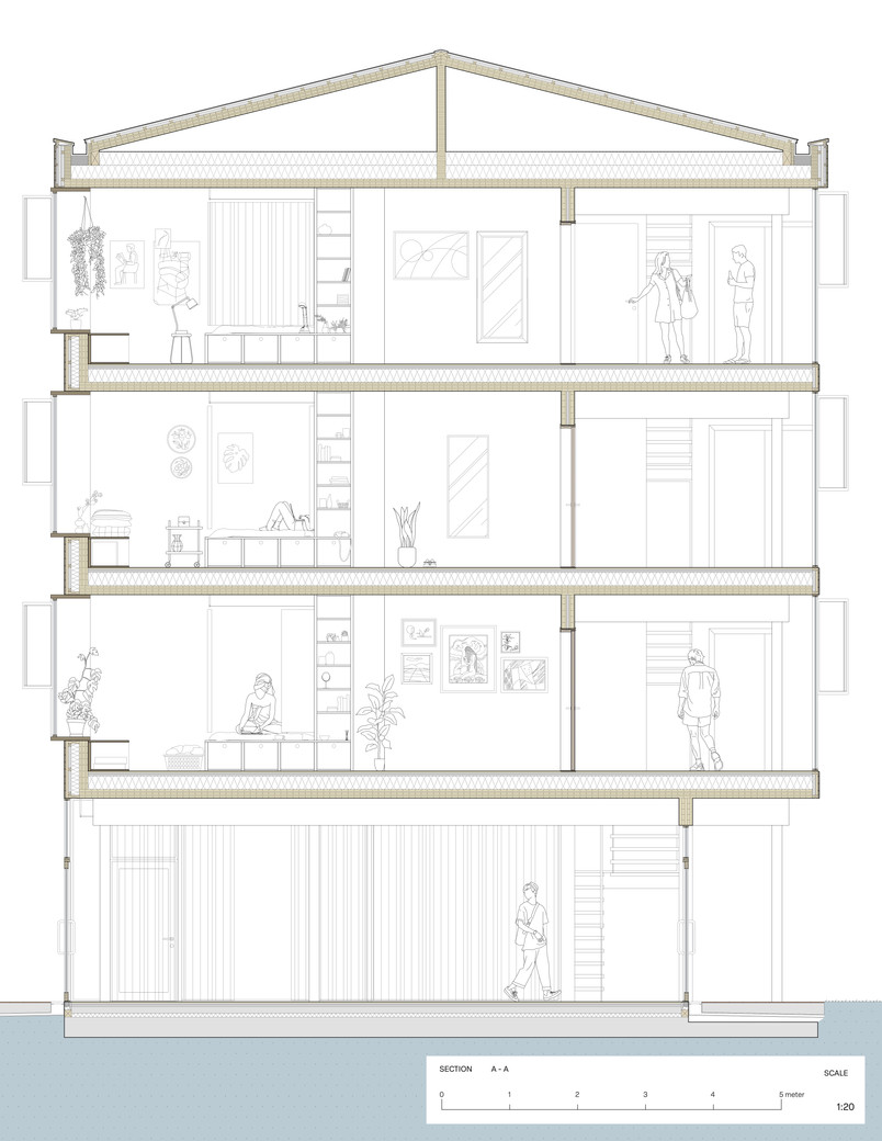 Section cut A - A. Scale 1:20.