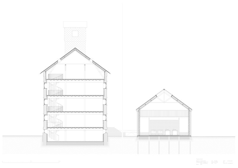 silopakhuset - Tværsnit
