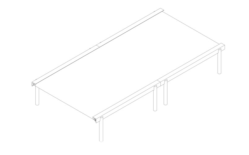 Modular podium system (60 × 60 cm units) – work in progress