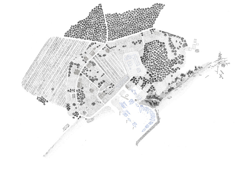 Hand-drawn map of Hesnæs