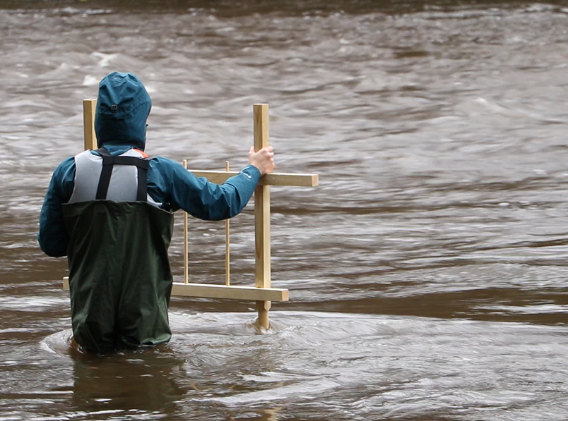 Probing peak flow during snow melt