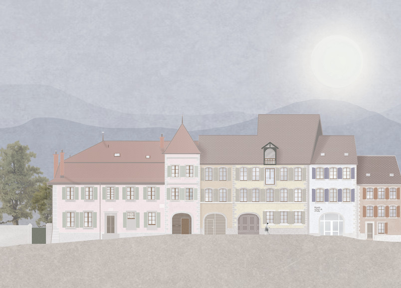 Illustrations of both museums, showcasing proximity