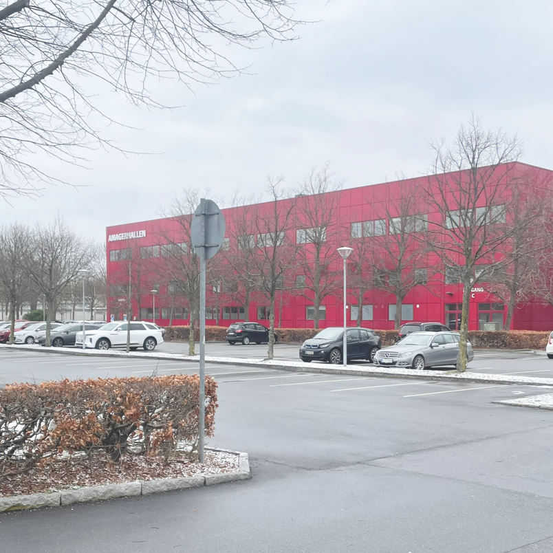 A site photo showing the sport facility and parking lots