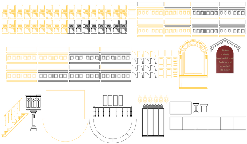 Existing furnishings - Library of parts