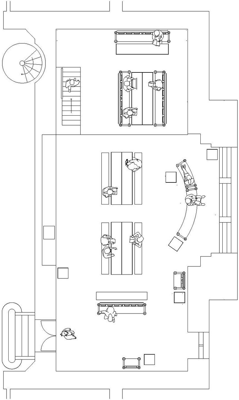 Lowered pew, section
