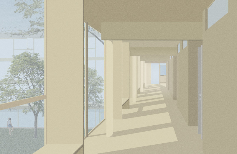 Interior perspective - Hallway
