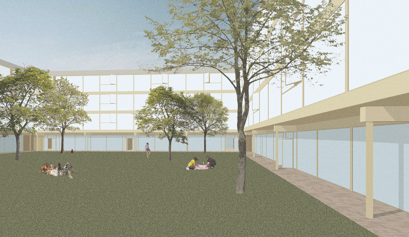 Exterior perspective - Inner courtyard