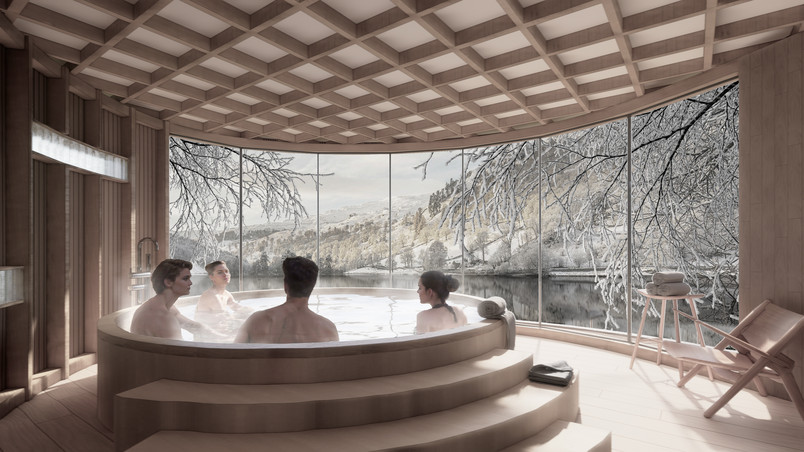 Sauna Looking out to the winter river