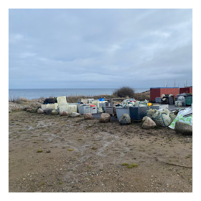 Recycling station on the beach