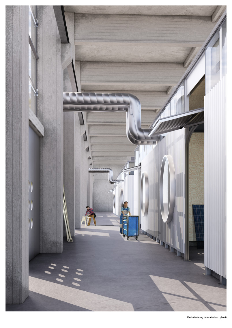 Værksteder og laboratorium i plan 0