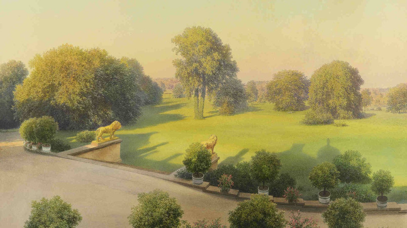 Carl Graeb, View from the South Wing at Muskau Palace, 1875