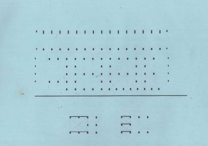 Snitdiagram over udsparinger i bjælkelag