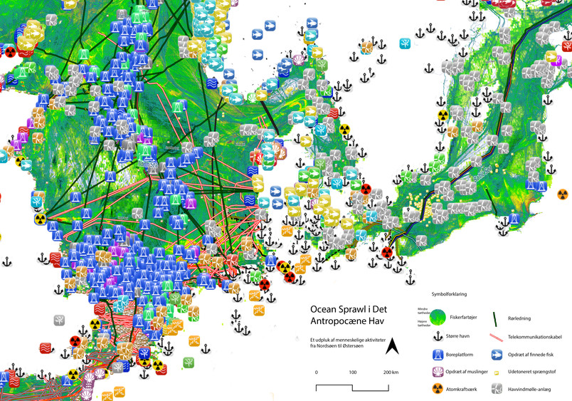 Extisting ocean sprawl around Denmark