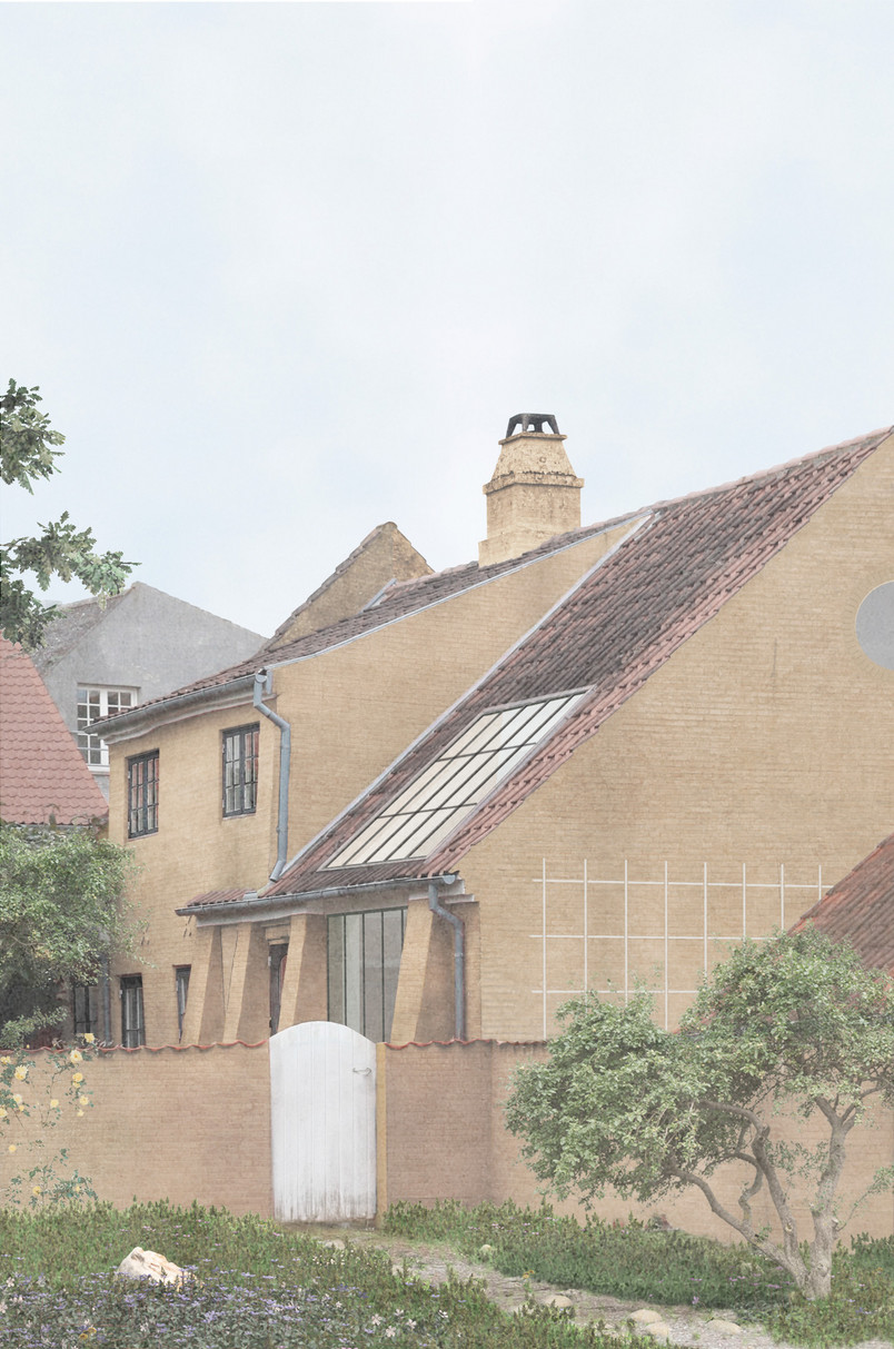 Facade og arteliervindue - Visualisering - Amkomst