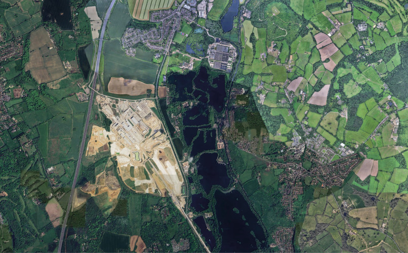 The patchy green belt landscape today