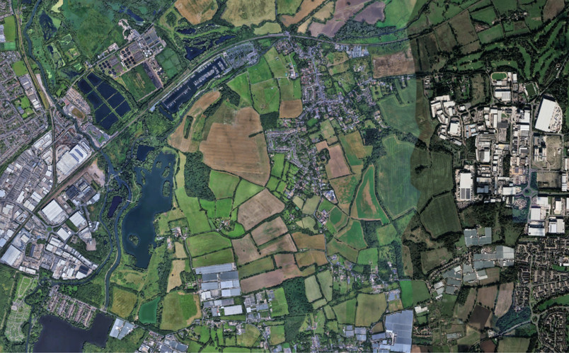 The patchy green belt landscape today