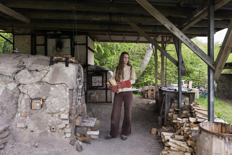 Stoking the kiln