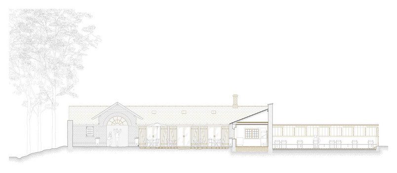 Østfacade i gård