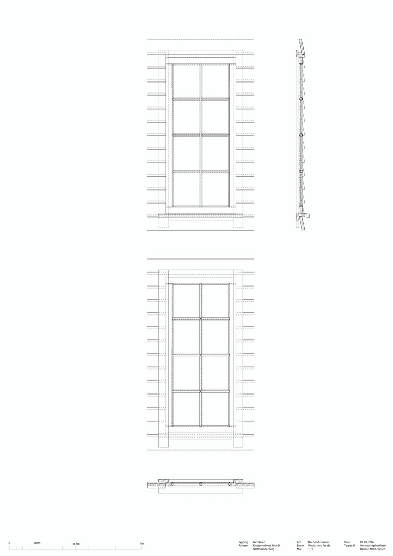 Detalje af eksisterende forhold- Vindu nord facade 1:10