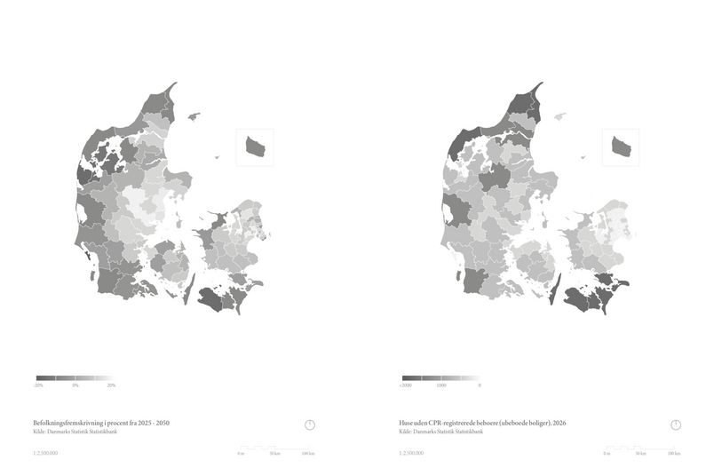 Statistikker over befolkningsfremskrivningen og tomme boliger i Danmark