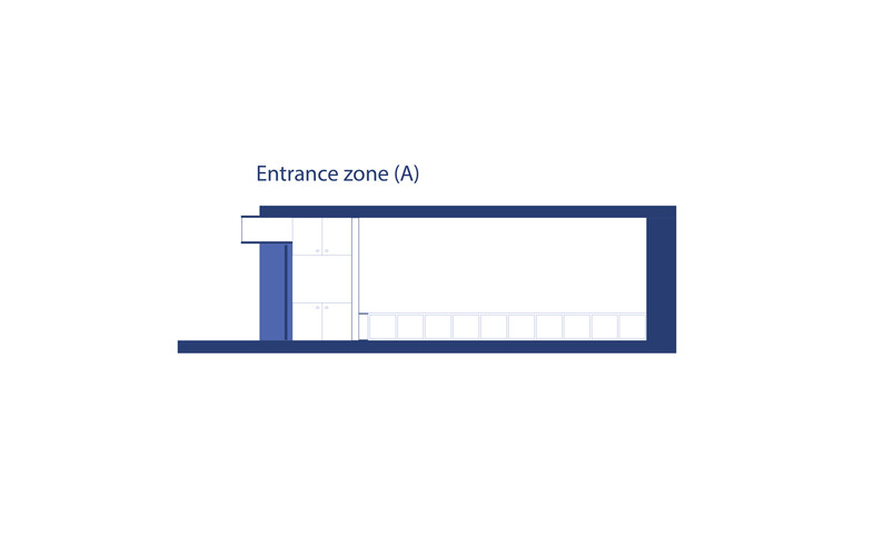 Section-diagramme of classroom entrance area.