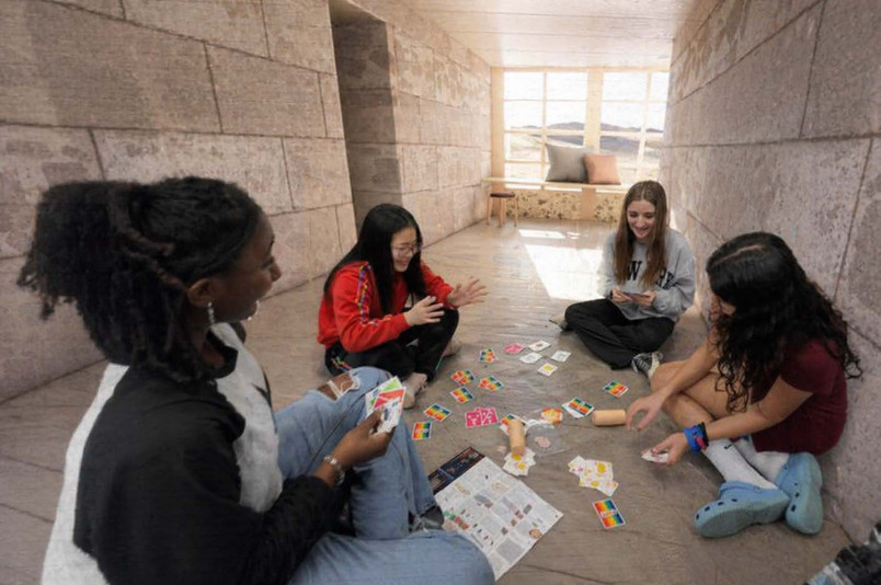 kids on the floor in building