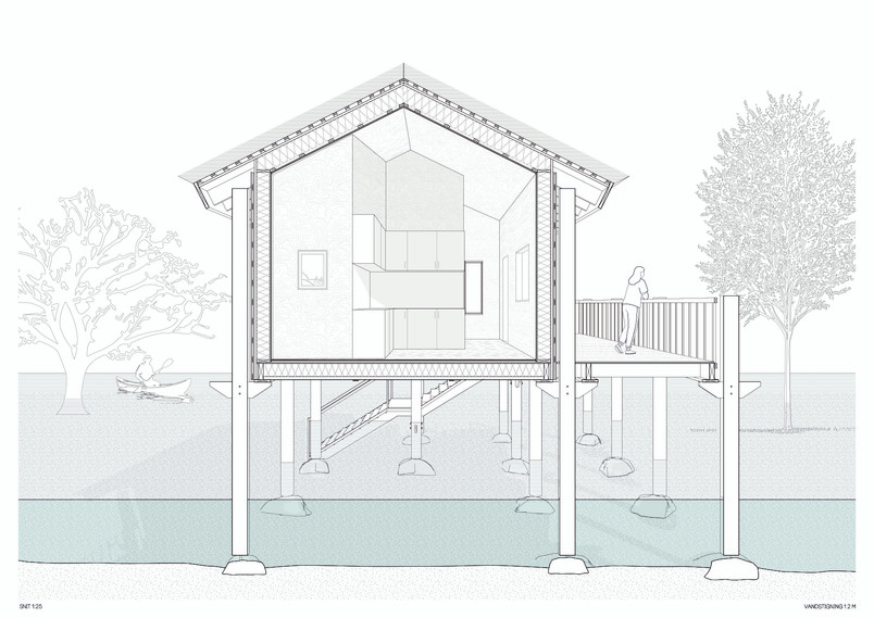 Section perspective w. water