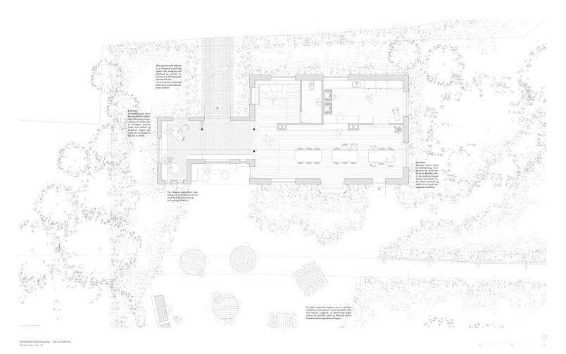 Stationsbygning plan m. udeområde