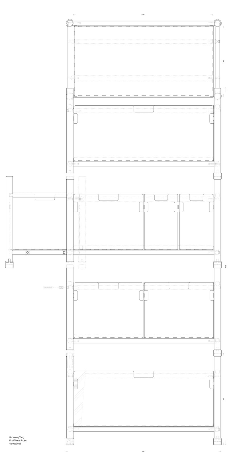 Traveller Shelf: Furniture drawing