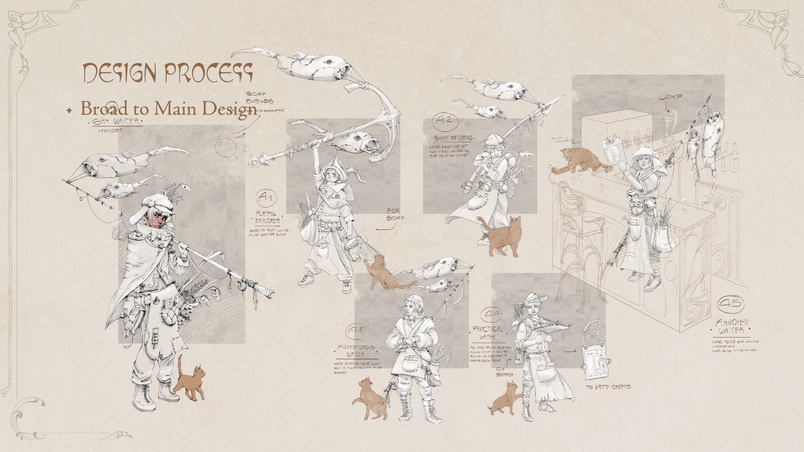 Broad to main design sketches