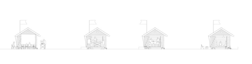 elevation of the hay huts