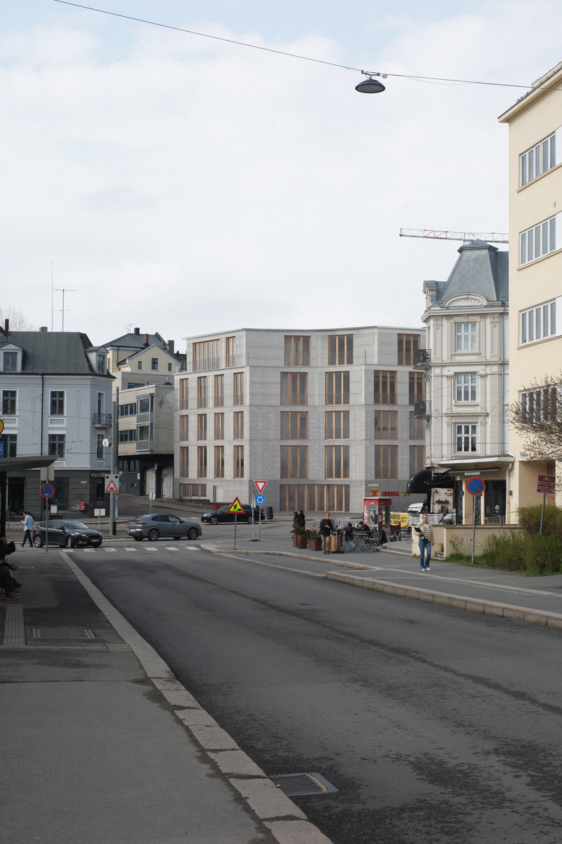 Eksteriør visualisering fra bussholdeplass