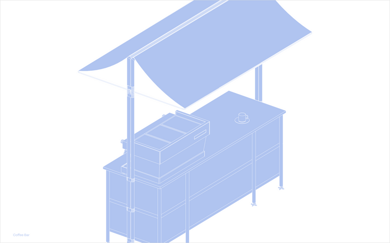 Illustration of a custom Coffee Bar