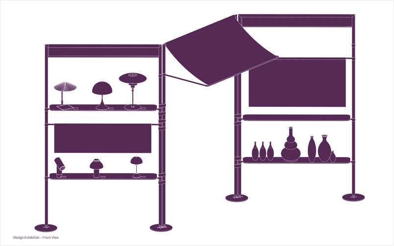 Illustration of a Design Exhibition Set Up - Front