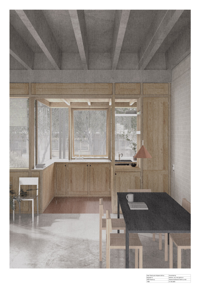 Visualisering, køkken mod gård