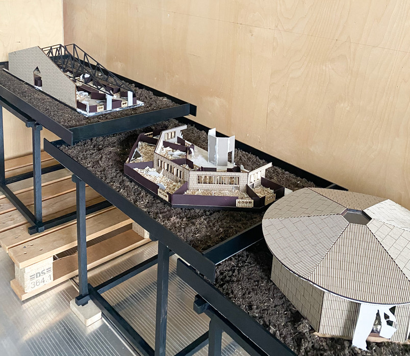 Models at the graduate exhibition